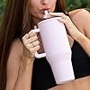 HydroJug Traveler - 40 oz Water Bottle with Handle & Flip Straw - Fits in Cup Holder, Leak Resistant Tumbler-Reusable Insulated Stainless Steel & Rubber Base - Gifts for Women & Men, Alumni Red