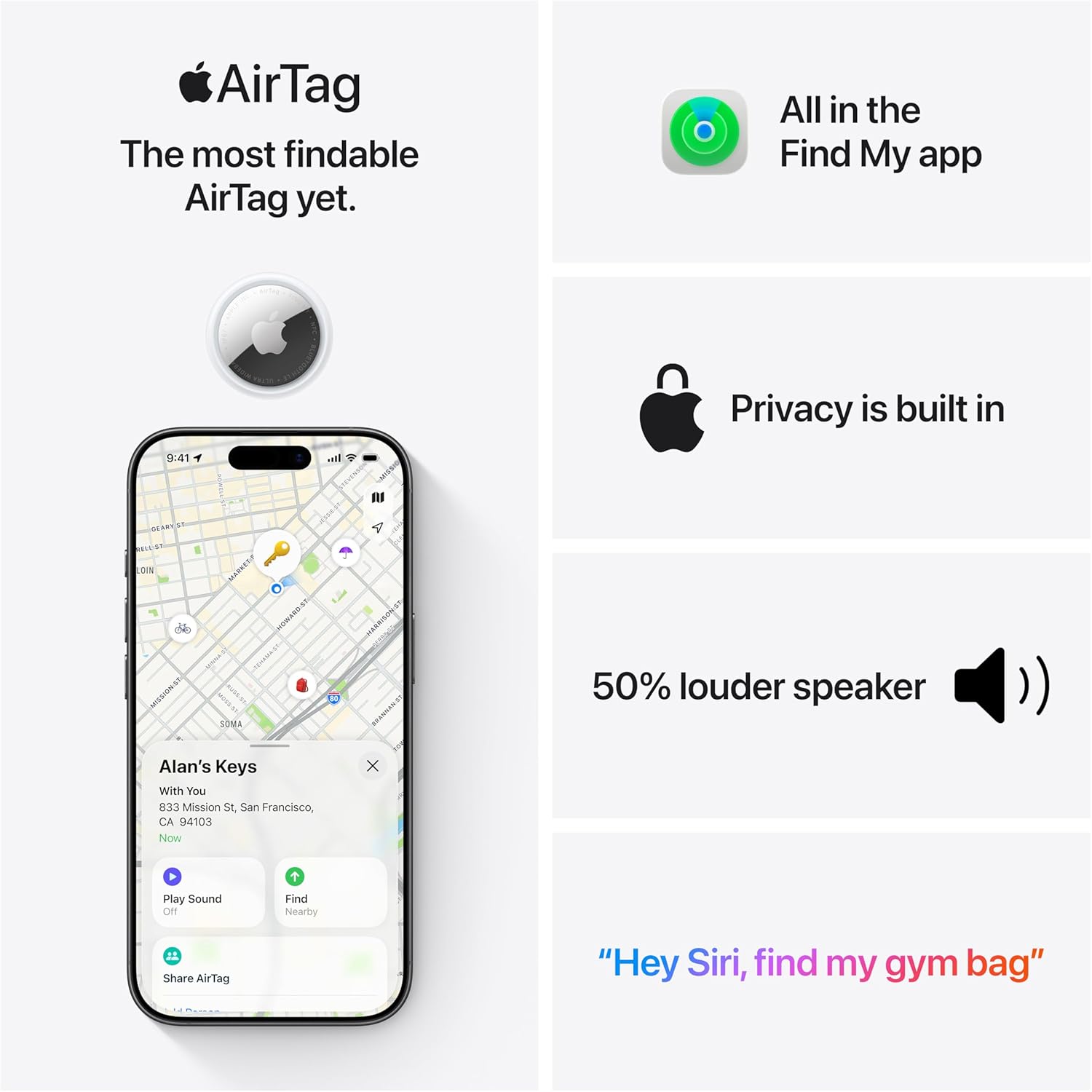 Apple AirTag (2nd Generation): Tracker for Keychain, Wallet, and More; Locator with Sound; Simple One-Tap Setup with iPhone or iPad; Key Finder with up to 1.5X Precision Finding Range