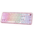 YUNZII X98 Pink QMK/VIA Wireless Transparent RGB Keyboard, Hot-Swap Gasket Mechanical Gaming Keyboard, Pre-lubed Knob Keyboard