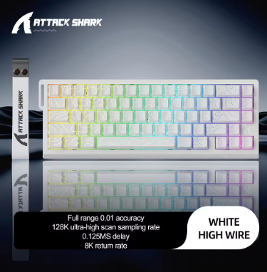 X68HE ATTACK SHARK Magnetic Gaming Keyboard Mechanical Wired for Pro Gaming 0.01mm Rapid Trigg 8000Hz SOCD/Rs 0.125ms 128K Rate