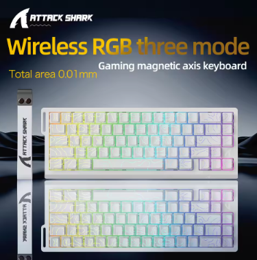 X68HE ATTACK SHARK Magnetic Gaming Keyboard Mechanical Wired for Pro Gaming 0.01mm Rapid Trigg 8000Hz SOCD/Rs 0.125ms 128K Rate
