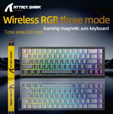 X68HE ATTACK SHARK Magnetic Gaming Keyboard Mechanical Wired for Pro Gaming 0.01mm Rapid Trigg 8000Hz SOCD/Rs 0.125ms 128K Rate