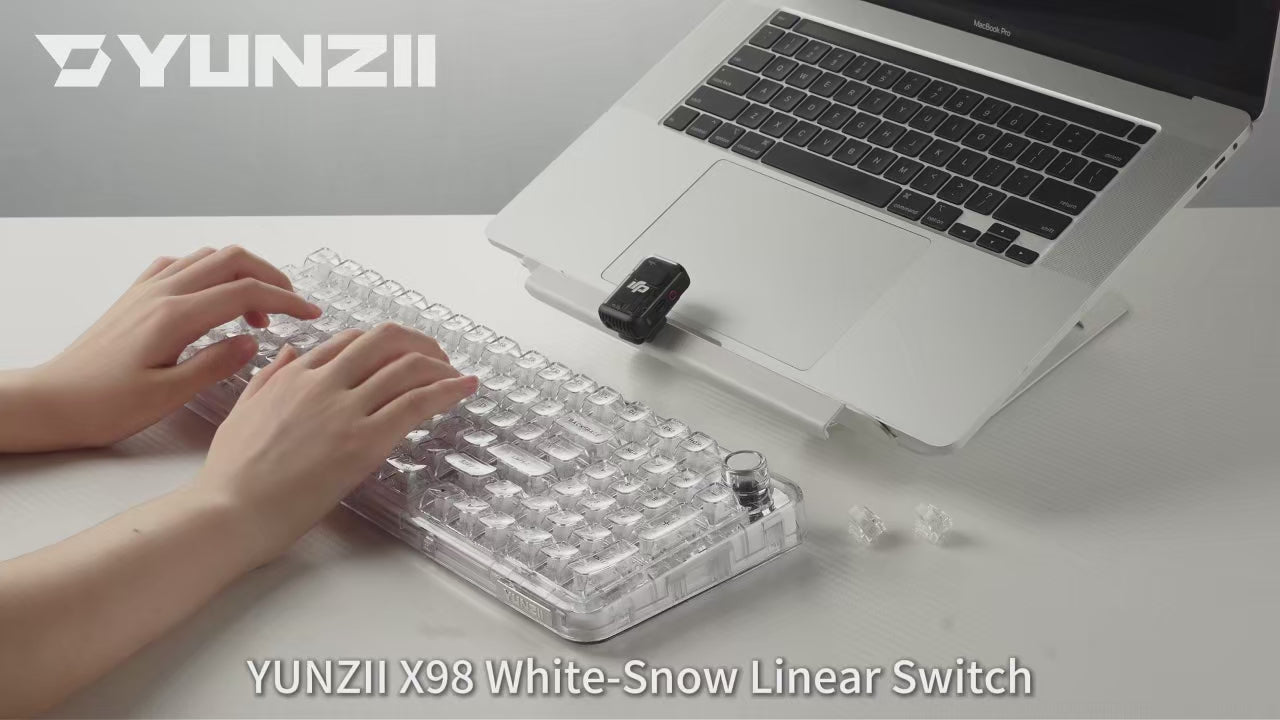 YUNZII X98 Pink QMK/VIA Wireless Transparent RGB Keyboard, Hot-Swap Gasket Mechanical Gaming Keyboard, Pre-lubed Knob Keyboard